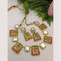 FS Collection Regal Gold Plated  with Elegant Mother of Pearl Touch Necklace Set