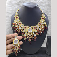 FS Collection Gold Plated Pota Stone And Beads Necklace Set