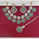 FS Collection Gold Finish Pota And Meenakari Necklace Set