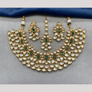 FS Collection Gold Plated Kundan Necklace Set