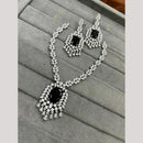 FS Collection Silver Plated Sparkling American Diamond Necklace Set