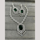 FS Collection Silver Plated Sparkling American Diamond Necklace Set