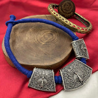 FS Collection Oxidised Plated Necklace Set