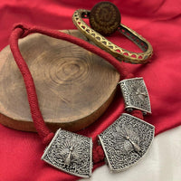 FS Collection Oxidised Plated Necklace Set