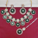 FS Collection Gold Finish Pota And Meenakari Necklace Set