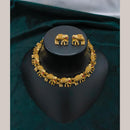 FS Collection Gold Plated Pota Stone Choker Necklace Set