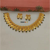 FS Collection Luxurious Gold Plated Pota Temple Choker Necklace Set