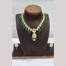 FS Collection Kundan Stone And Beads Necklace Set