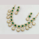 FS Collection Gold Plated Kundan Necklace Set