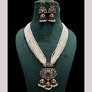 FS Collection Gold Plated Pota Stone And Beads Necklace Set
