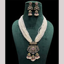 FS Collection Gold Plated Pota Stone And Beads Necklace Set