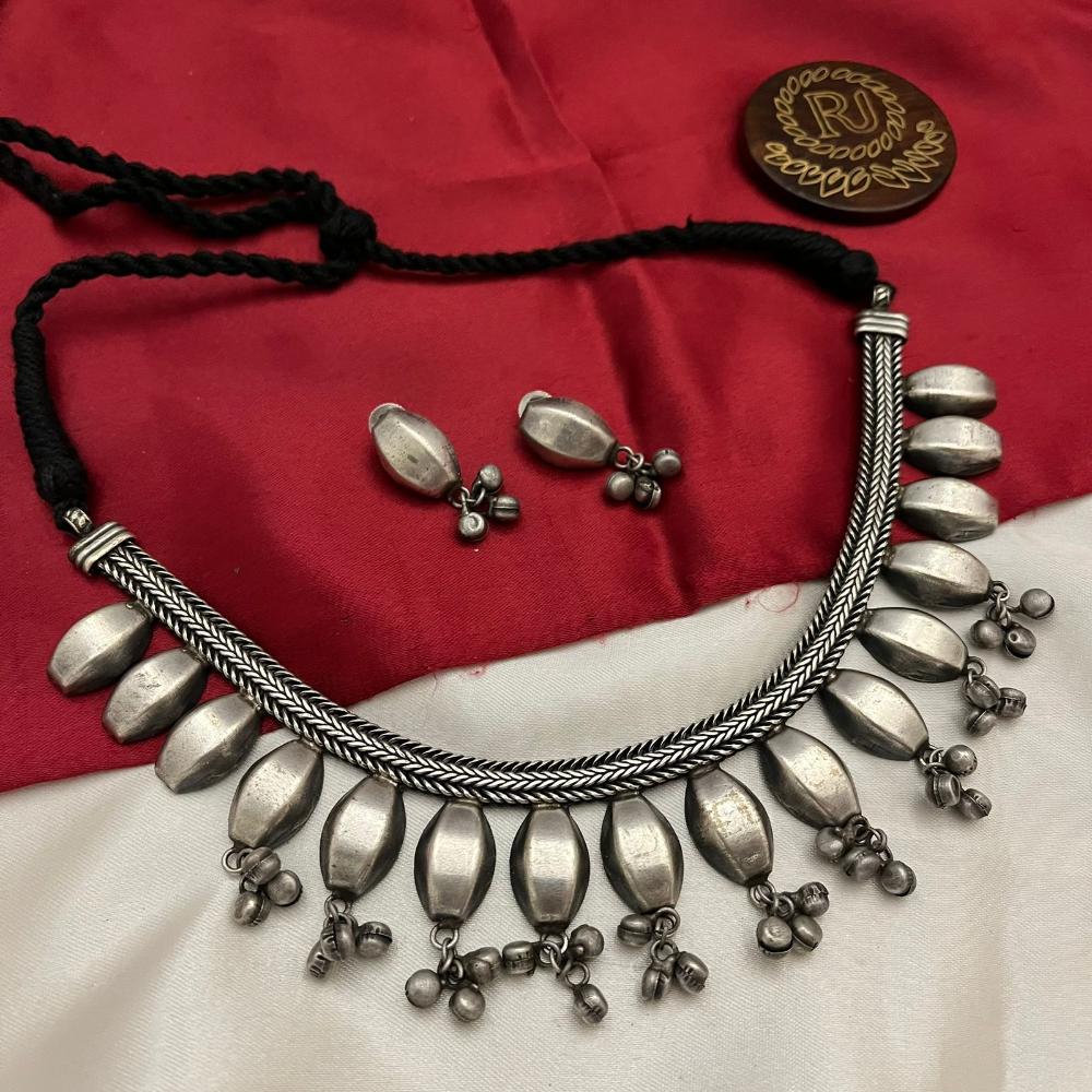 FS Collection Oxidized Plated Necklace Set