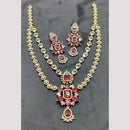 FS Collection Premium Gold Plated American Diamond Necklace Set