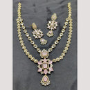 FS Collection Premium Gold Plated American Diamond Necklace Set