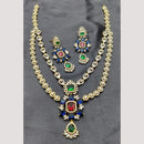 FS Collection Premium Gold Plated American Diamond Necklace Set