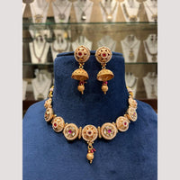FS Collection Gold Plated Pota Stone And Beads Necklace Set