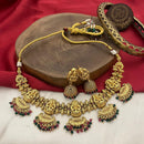 FS Collection Gold Plated Pota Stone And Beads Temple Necklace Set