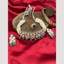 FS Collection Gold Plated Polki Kundan And Beads Choker Necklace Set