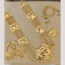 FS Collection Gold Plated Pearl Long Necklace Set