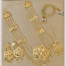 FS Collection Gold Plated Pearl Long Necklace Set