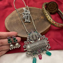 FS Collection 2 Tone Plated Pota And Pearl Long Necklace Set