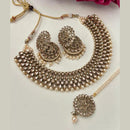 FS Collection Gold Plated Crystal Stone And Beads Necklace Set
