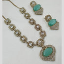 FS Collection Designer Gold Plated Crystal And Austrain Stone Necklace Set