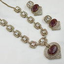FS Collection Designer Gold Plated Crystal And Austrain Stone Necklace Set