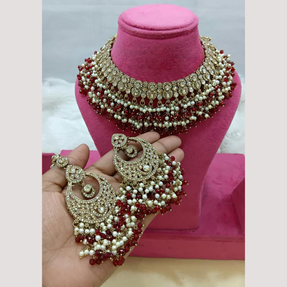 FS Collection Necklace Set with Austrian Crystal Stone and Matching Earrings