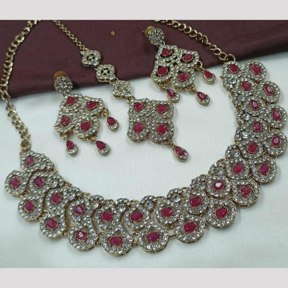 FS Collection Gold Plated Austrian Stone Necklace Set 