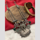 FS Collection Oxidised Finish Pota Stone And Pearls Long Necklace 