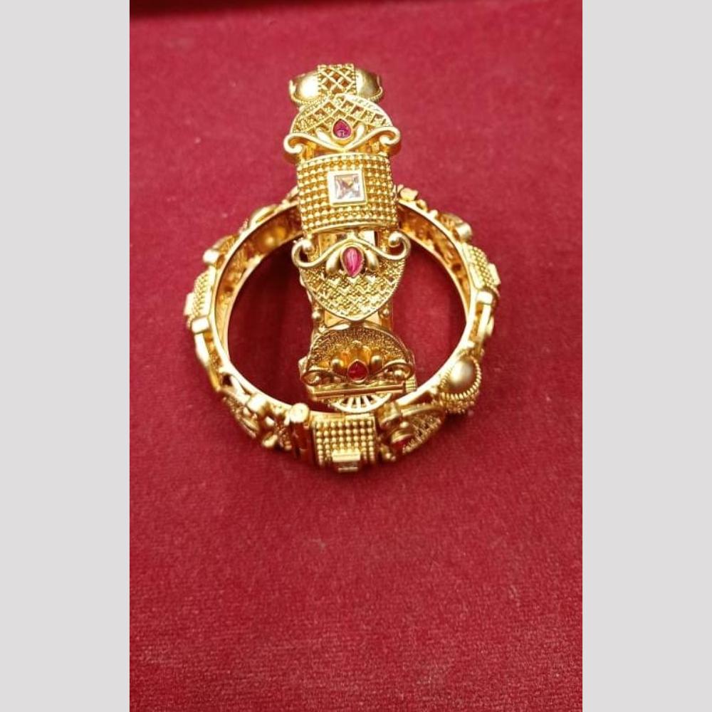 FS Collection Antique Look Pota Stones Bangle Set 