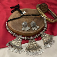 FS Collection Modern  2 Tone Plated Bold & Stylish Looks Necklace Set 