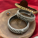 FS Collection Oxidised Plated Designer Tribal Bangle Set with Easy Fit Screw Lock
