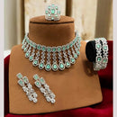FS Collection Rhodium Tone American Diamond Combo Set