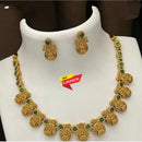 FS Collection Gold Plated Pota Stone Heritage Temple Necklace Set