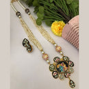 FS Collection Regal Rituals Pearl Necklace with Temple And Meenakari Elegance