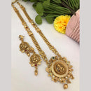 FS Collection Regal Pota Stone And Pearl Detailing Temple Long Necklace Set