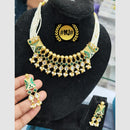 FS Collection Elegant Pota Stone And Pearl Meenakari Necklace Set