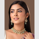 FS Collection Traditional Kundan And Pearl Choker Necklace Set