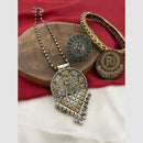 FS Collection Luxurious 2 Tone Finish Pota Stone Long Necklace