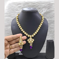 FS Collection Classic Kundan Stone And Pearl Necklace Set