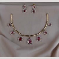 FS Collection Luxury Pota Stone And Austrian Stone Statement Necklace Set