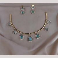 FS Collection Luxury Pota Stone And Austrian Stone Statement Necklace Set