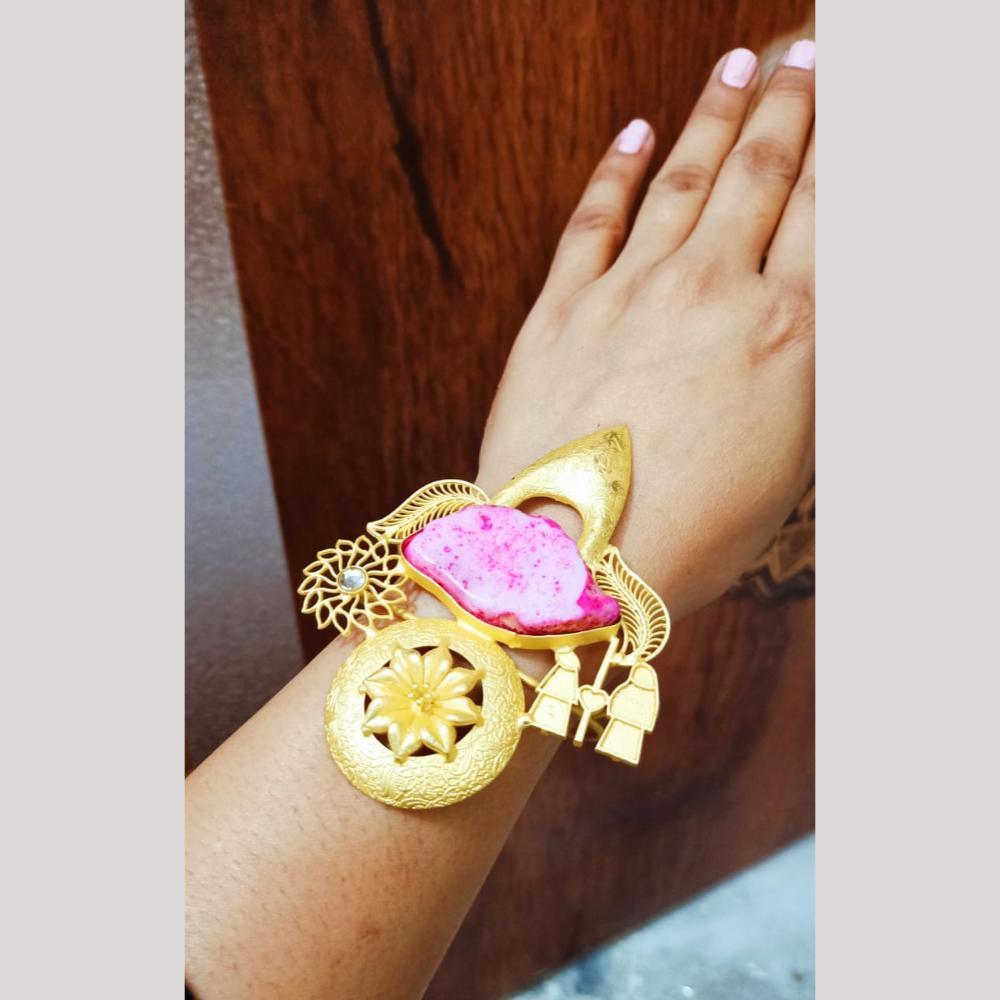 FS Collection Unique Artistic Pink Gemstone Bracelet 