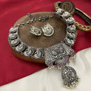 FS Collection Oxidised Plated Pota Stone And Pearl Necklace Set Ethnic Grace in Every Detail