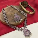FS Collection Traditional Meets Trendy Oxidised Plated Long Necklace With Pota & Pearls