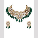 FS Collection Classic Gold Plated Kundan And Pearl Set Traditional Jewelry For Every Occsions 