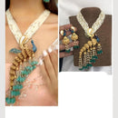 FS Collection Peacock Design Pearl And Beads Necklace Set
