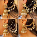 FS Collection Pearl Jhumki Kanchain Earrings (Assorted Design)